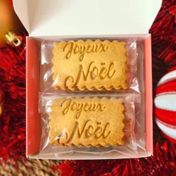 Biscuits personnalisés nature 'Joyeux Noël'